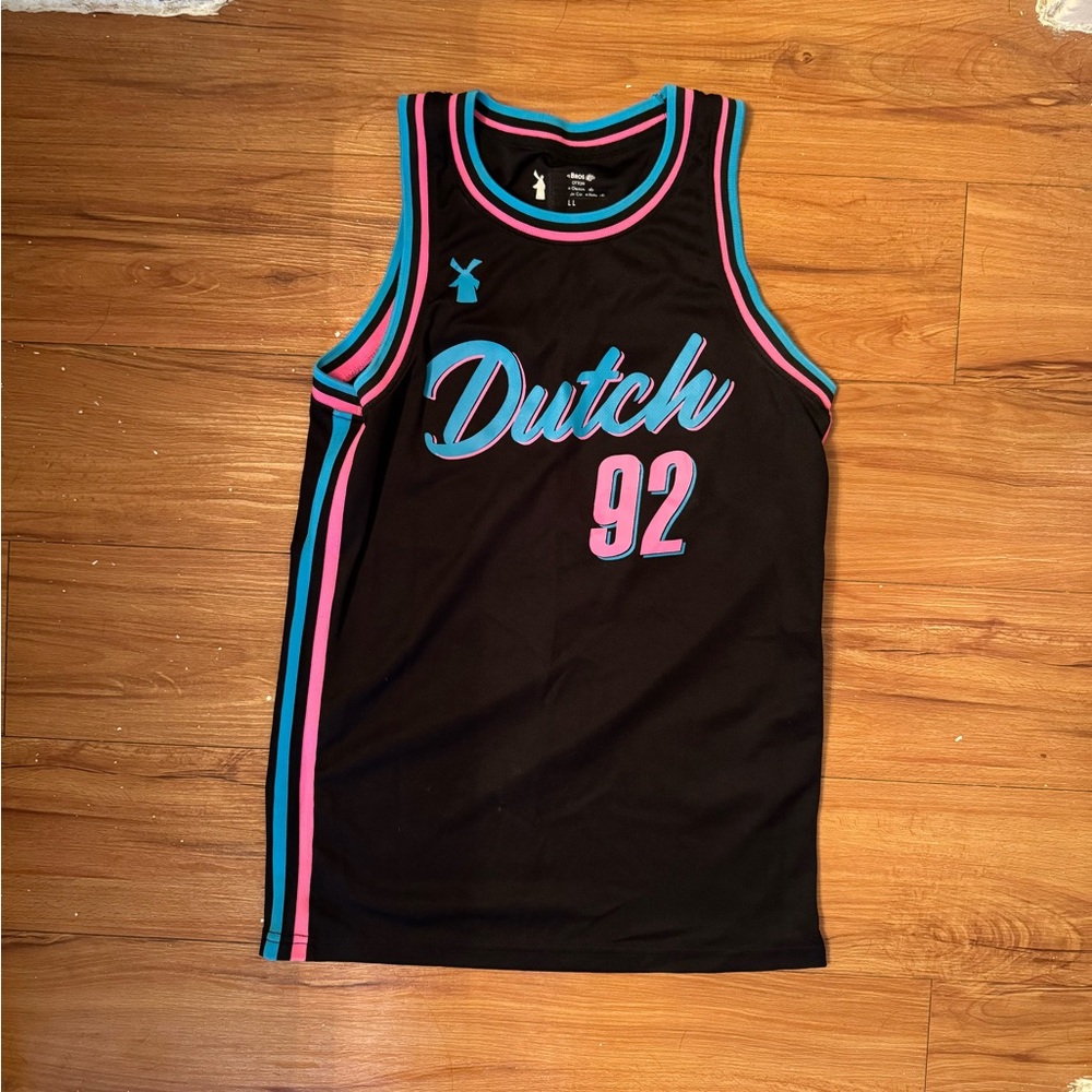 RARE dutch bros pink & blue jersey